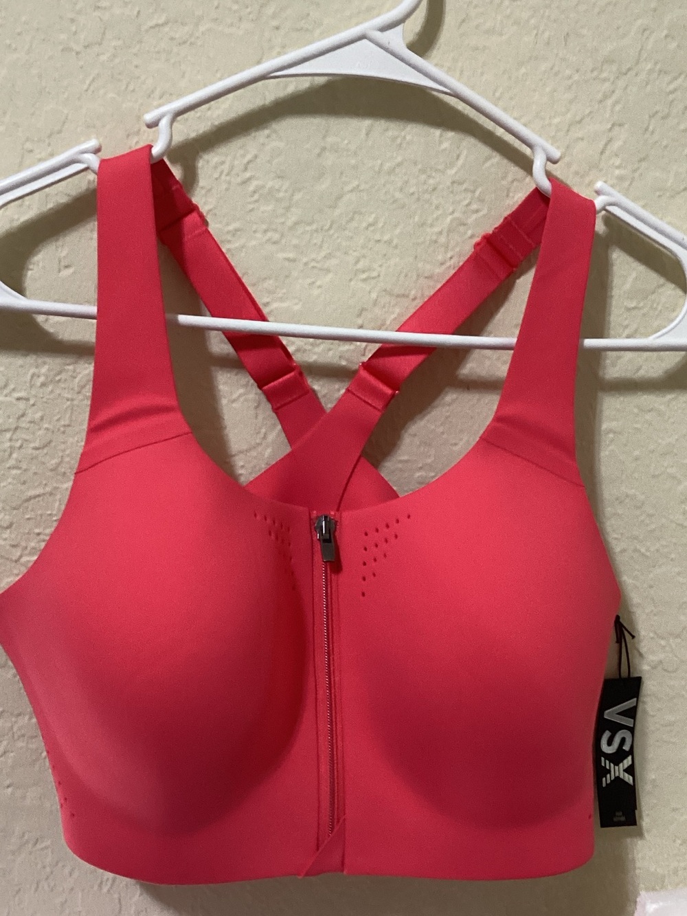 Victoria's Secret Coral Pink Front-Zip Sports Bra